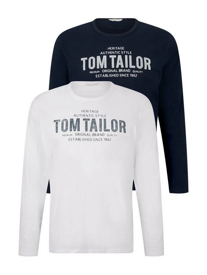 Angebote 🔔 TOM TAILOR T-Shirt »Langarmshirt mit Logoprint« Black, White 🌟 6 Angebote 🔔 TOM TAILOR T-Shirt »Langarmshirt mit Logoprint« Black, White 🌟 - Image 6