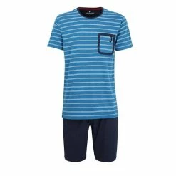 Blitzangebot 💯 TOM TAILOR Pyjama »Herren Schlafanzug Set - kurz, Rundhals, Ringel,« 🌟