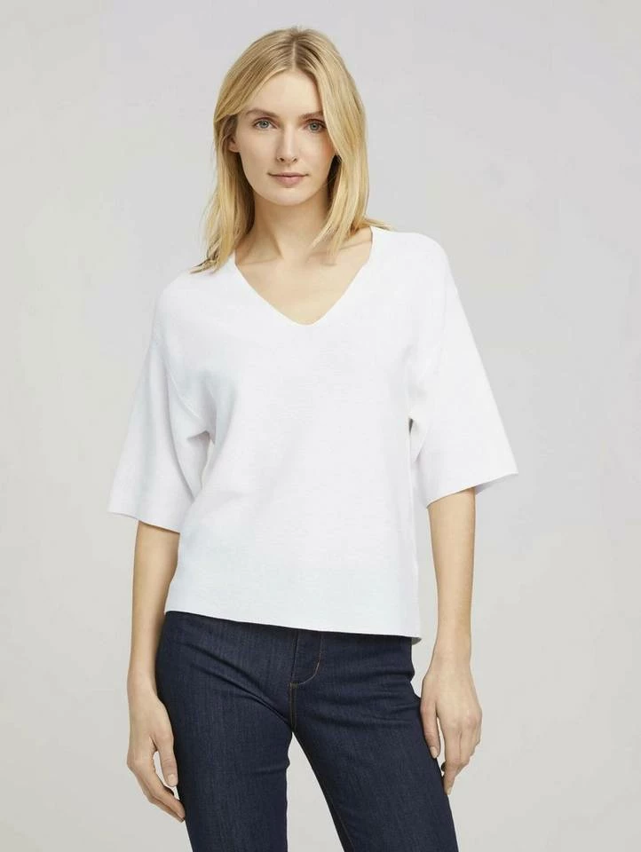 Besorgen 🔔 TOM TAILOR Strickpullover »Kurzarm Pullover mit Bio-Baumwolle« Gecko green, Whisper White 👍 12 Besorgen 🔔 TOM TAILOR Strickpullover »Kurzarm Pullover mit Bio-Baumwolle« Gecko green, Whisper White 👍 - Image 12