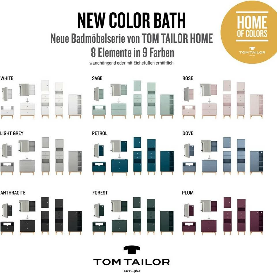 Auslauf 🎉 TOM TAILOR Hochschrank »COLOR BATH« mit 2 Türen & 2 Schubladen, mit Push-to-Open, mit Füßen in Eiche geölt, Breite 40 cm Plum, Sage, Forest, Anthracite 🥰 10 Auslauf 🎉 TOM TAILOR Hochschrank »COLOR BATH« mit 2 Türen & 2 Schubladen, mit Push-to-Open, mit Füßen in Eiche geölt, Breite 40 cm Plum, Sage, Forest, Anthracite 🥰 - Image 10