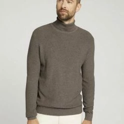 Budget 😀 TOM TAILOR Strickpullover »Strukturierter Rollkragenpullover  « Light wood taupe melange, Light Soft Grey Melange, Sky Captain Blue 😉 -Tom Tailor Verkaufsgeschäft 818c1212 b02b 5b84 9423 687ab4047ad7