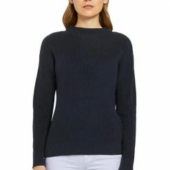 Neu ⌛ TOM TAILOR Strickpullover aus Rippstrick Mittelblau, Hellgelb, Dunkelblau ⭐