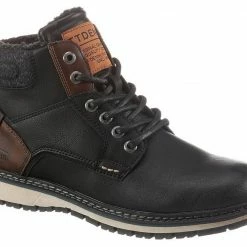 Großhandel 🧨 TOM TAILOR Winterboots mit Schaftrand aus Textil Cognac-dunkelbraun, Schwarz 👍