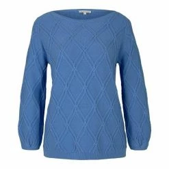 Auslauf 😍 TOM TAILOR Strickpullover »Pullover mit Strukturmuster« Sea blue, Dark sepia, Iris flower, Whisper White 👏 -Tom Tailor Verkaufsgeschäft 83f9a59d 52b4 504e be1d fa92972bec71