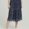 Blitzangebot 🌟 TOM TAILOR Sommerrock »Midirock aus Mesh mit Blumenmuster« Navy flower design, Navy floral design 🥰