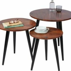 Großhandel 🔥 TOM TAILOR Beistelltisch »T-WOOD TABLE MEDIUM«, mittelgroßer Beistelltisch mit Knopfdetail, dunkles Mangoholz und schwarze Beine 🎁 -Tom Tailor Verkaufsgeschäft 8880b434 96af 533c 9011 7ce5d720e36f