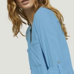 Billig ✔️ TOM TAILOR Langarmbluse »Tunikabluse mit Turn-Up Ärmeln« Clear Light Blue, Sky Captain Blue ✔️ -Tom Tailor Verkaufsgeschäft 89bd69f8 9e4b 5198 9f84 775fcf4d3471