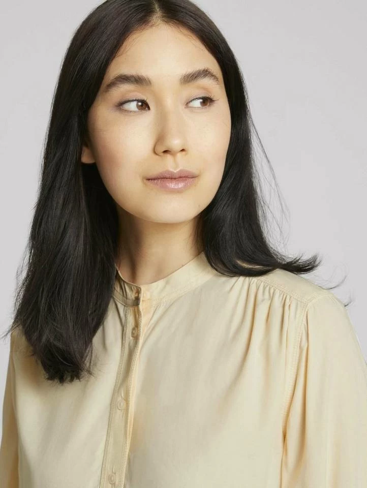Budget 🤩 TOM TAILOR Langarmbluse »Bluse mit Stehkragen« Smooth light sand, French clay beige 👍 5 Budget 🤩 TOM TAILOR Langarmbluse »Bluse mit Stehkragen« Smooth light sand, French clay beige 👍 - Image 5