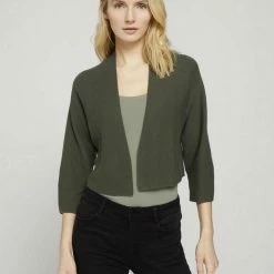 Bestes Angebot 🎁 TOM TAILOR Strickjacke »Kurzer Cardigan mit 3/4 Arm « Deep black, Gecko green, Grape Leaf Green 👏 -Tom Tailor Verkaufsgeschäft 8b43883a 3285 5d6c bad7 8e60daf21b3a