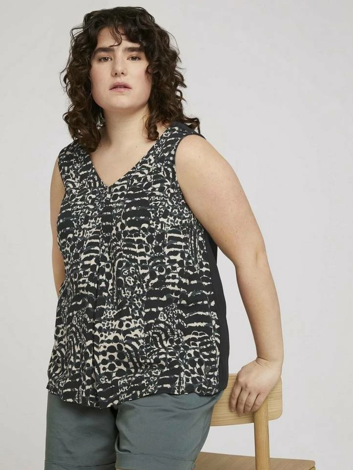 Brandneu ❤️ TOM TAILOR MY TRUE ME T-Shirt »Plus - Gemustertes 👚 Shirt mit LENZING(TM) ECOVERO(TM)« 👏 4 Brandneu ❤️ TOM TAILOR MY TRUE ME T-Shirt »Plus - Gemustertes 👚 Shirt mit LENZING(TM) ECOVERO(TM)« 👏 - Image 4