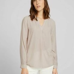 Neu 🥰 TOM TAILOR Langarmbluse mit Faltenlegung Soft greyish green, Cold beige, Dusty mid olive 🤩 -Tom Tailor Verkaufsgeschäft 91c783b7 d89f 5d1e 98eb 4ab45dcabfce