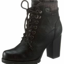 Neu 🎁 TOM TAILOR Schnürstiefelette mit kariertem Textilkragen ✨