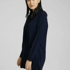 Aktion 😍 TOM TAILOR Langarmbluse »Lange Hemdbluse« Dark maroon red, Sky Captain Blue 👍 -Tom Tailor Verkaufsgeschäft 920f8959 b951 5659 b574 80dc281f26ca