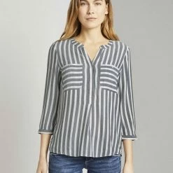 Besorgen 🛒 TOM TAILOR Schlupfbluse mit verdeckter Knopfleiste Peach offwhite vertical stripe, Vertical Mid Blue Stripe, Lilac white vertical stripe, Chambre white vertical stripe 🔥 -Tom Tailor Verkaufsgeschäft 9218cdce 99bf 5085 8fa4 06d76582c4d2