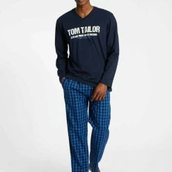 Besorgen 😉 TOM TAILOR Pyjamaoberteil »Langarm-Shirt, V-Neck« (1-tlg) Dark-red-melange, Blue-dark-solid 😀 -Tom Tailor Verkaufsgeschäft 92fc4fa5 430b 5df8 9826 5ff7c49d31bd