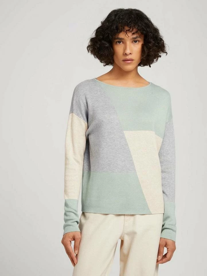 Blitzangebot 😉 TOM TAILOR Strickpullover Brown beige grey color block, Green beige grey color block 🎉 7 Blitzangebot 😉 TOM TAILOR Strickpullover Brown beige grey color block, Green beige grey color block 🎉 - Image 7