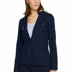 Auslauf 🔔 TOM TAILOR Sweatblazer mit abnehmbarer Kapuze am Kragen ❤️