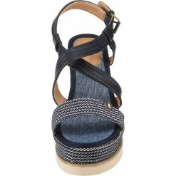 Auslauf 🔥 TOM TAILOR »Keilsandaletten« Keilsandalette Rot-kombi, Dunkelblau 🥰 -Tom Tailor Verkaufsgeschäft 95e110d9 1e67 5963 8244 43cef558b178