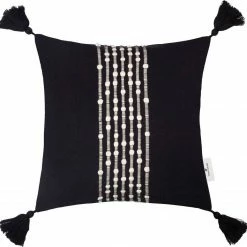 Coupon 🎉 Kissenhülle »Knot Lines«, TOM TAILOR (1 Stück), mit trendigen Quasten Natur-creme-beige-schwarz, Schwarz-beige 🥰