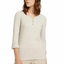 Schlussverkauf ❤️ TOM TAILOR Langarmshirt mit Henley-Ausschnitt Wollweiß-olivgrün-gestreift, Wollweiß-navy-gestreift ⭐ -Tom Tailor Verkaufsgeschäft 96a6938d 005c 5a8d a389 9525feb6b042