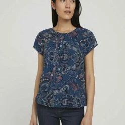 Brandneu 🎁 TOM TAILOR Kurzarmbluse Blue apricot paisley design, Blue offwhite minimal 🔔 -Tom Tailor Verkaufsgeschäft 97bb94a3 8e1a 55fb a415 b6758bd2fa86