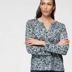 Auslauf 🔥 TOM TAILOR Langarmshirt mit wunderschönem floralen Alloverprint Marine-weiß-geblümt, Marine-bunt-geblümt ⌛ -Tom Tailor Verkaufsgeschäft 97dff495 130d 5f14 a641 513bd752e8f7