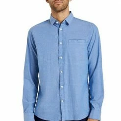 Aktion ⌛ TOM TAILOR Langarmhemd Graublau, Blau-hellblau 🎉