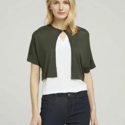 Bestes Angebot ⌛ TOM TAILOR Strickjacke »Kurzer Bolero mit Knopf« Deep black, Grape Leaf Green, Whisper White, Linen White 😍 -Tom Tailor Verkaufsgeschäft 9900fbb5 44ae 5473 917c 471eddf4b28d