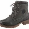 Blitzangebot 👏 TOM TAILOR Schnürboots mit Strickkragen Altrosa, Anthrazit 😍