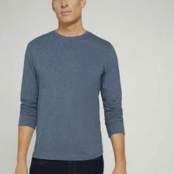 Auslauf ✔️ TOM TAILOR T-Shirt »Langarmshirt in Melange-Optik« Coconut grindle, Offwhite black grindle, Poseidon blue grindle ✔️ -Tom Tailor Verkaufsgeschäft 99ef21f3 cd57 5a67 973d 138846254832