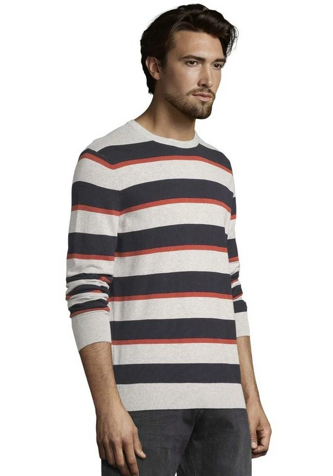 Blitzangebot 🔥 TOM TAILOR Rundhalspullover mit Blockstreifen Camel navy red stripe, Navy white beige stripe, Blue navy white stripe, Beige navy block stripe 🥰 3 Blitzangebot 🔥 TOM TAILOR Rundhalspullover mit Blockstreifen Camel navy red stripe, Navy white beige stripe, Blue navy white stripe, Beige navy block stripe 🥰 - Image 3