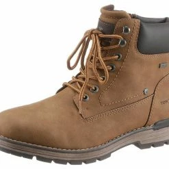 Neu 💯 TOM TAILOR Schnürboots mit weich gepolstertem Schaftrand Schwarz, Camelfarben 🔔