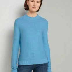 Besorgen 🥰 TOM TAILOR Strickpullover »Strickpullover mit Ottoman Struktur« Clear Light Blue, Sky Captain Blue, Comfort grey melange, Strong peach tone 🤩 -Tom Tailor Verkaufsgeschäft 9d0a526d b478 595e 8f0c 0cac800b5a0b
