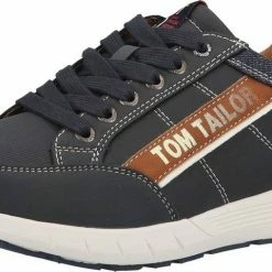 Bestpreis 😍 TOM TAILOR »Lederimitat/Textil« 👟 Sneaker Navy 00003, Cognac 00205 ✔️