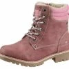 Bester Verkauf 🔔 TOM TAILOR Schnürboots mit gepolstertem Schaftrand Rose, Unbekannt, Navy, Beige ✔️