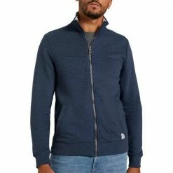 Blitzangebot 🛒 TOM TAILOR Sweatjacke mit halswärmendem Stehkragen Dunkelblau-meliert, Light Stone Grey Melange, Anthrazit 🧨