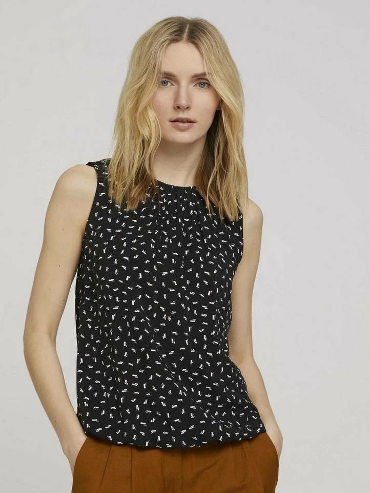 Rabatt 🎉 TOM TAILOR Langarmbluse »Ärmellose Bluse mit elastischem Bund« Deep black, Beige geometrical design, Khaki white outline leaves, Caramel Brown ❤️ 60 Rabatt 🎉 TOM TAILOR Langarmbluse »Ärmellose Bluse mit elastischem Bund« Deep black, Beige geometrical design, Khaki white outline leaves, Caramel Brown ❤️ - Image 60