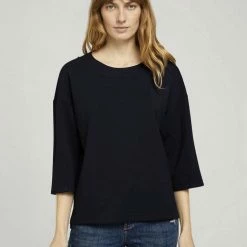 Am billigsten 💯 TOM TAILOR Sweatshirt »Basic Loose Fit Sweatshirt« Heather lilac, Sky Captain Blue ⌛