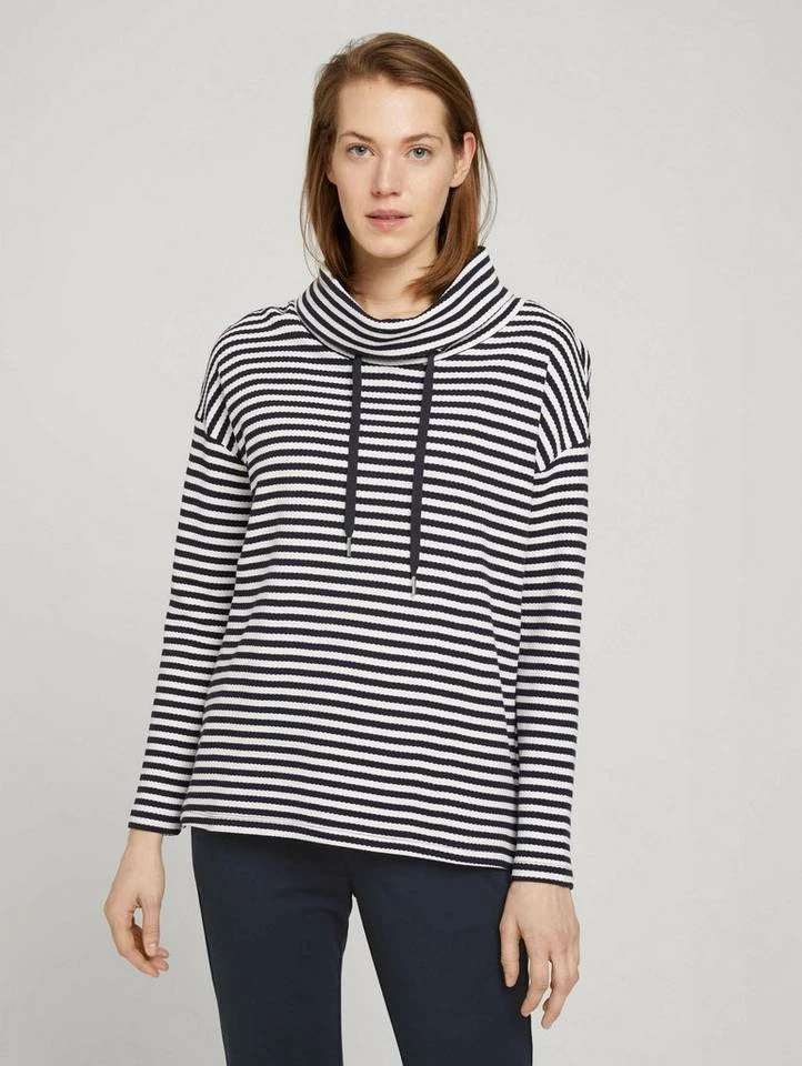Schlussverkauf 🥰 TOM TAILOR Sweatshirt mit Rollkragen und Kordeln Strong peach tone, Navy stripes, Hellpink-uni, Dunkelblau 🎁 17 Schlussverkauf 🥰 TOM TAILOR Sweatshirt mit Rollkragen und Kordeln Strong peach tone, Navy stripes, Hellpink-uni, Dunkelblau 🎁 - Image 17