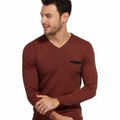Am billigsten ✨ TOM TAILOR Rundhalspullover »Pullover uni 1/1 v-neck« Burn umber orange, June bug green 🛒 -Tom Tailor Verkaufsgeschäft a45d0853 ee40 5a18 b41b 71bfc54a3123