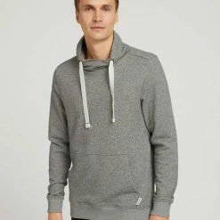 Aktion 👍 TOM TAILOR Hoodie »Strukturiertes Snood Sweatshirt« Decadent Bordeaux, Sky Captain Blue 😉