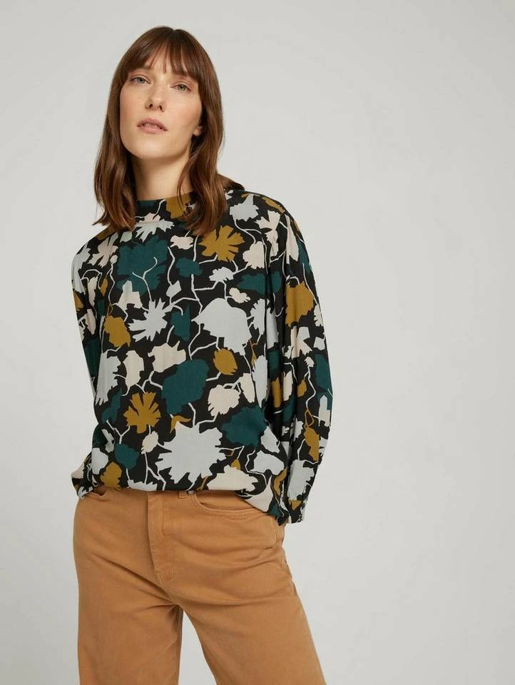 Angebote 🔔 TOM TAILOR Langarmbluse »Stehkragen Bluse mit LENZING(TM) ECOVERO(TM)« Beige large dot design, Black large dot design, Green large floral design, Green small floral design 🎁 4 Angebote 🔔 TOM TAILOR Langarmbluse »Stehkragen Bluse mit LENZING(TM) ECOVERO(TM)« Beige large dot design, Black large dot design, Green large floral design, Green small floral design 🎁 - Image 4