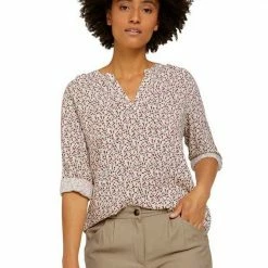 Coupon 😀 TOM TAILOR Langarmbluse mit floralem Muster Blue offwhite minimal, Beige maroon blue minimal, Maroon red pink minima, Blue beige minimal 🧨