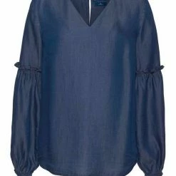 Angebote ✨ TOM TAILOR 👚 Shirtbluse »Tom Tailor Damen Marken-Bluse im 👖 Jeans-Look, blau« 🎁