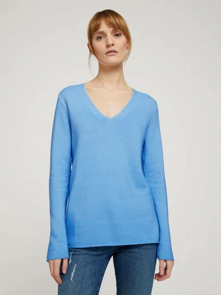 Neu 🥰 TOM TAILOR Strickpullover »Strukturierter Pullover mit Bio-Baumwolle« Clear Light Blue, Silver Grey Melange, Strong peach tone, Soft leaf green 🥰 13 Neu 🥰 TOM TAILOR Strickpullover »Strukturierter Pullover mit Bio-Baumwolle« Clear Light Blue, Silver Grey Melange, Strong peach tone, Soft leaf green 🥰 - Image 13