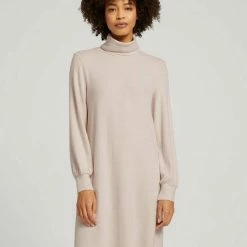 Billig 🧨 TOM TAILOR Jerseykleid »Meliertes Minikleid mit Rollkragen« Soft greyish green melange, Cold beige melange ⌛ -Tom Tailor Verkaufsgeschäft a7a9a777 b1de 51d4 8fab 14e7528027fb