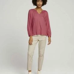 Besorgen 🔥 TOM TAILOR Langarmbluse »Geraffte Bluse mit LENZING(TM) ECOVERO(TM)« Dark Denim Blue, Cozy pink, Whisper White, Dark maroon red 🧨 -Tom Tailor Verkaufsgeschäft a9c2028f 8feb 54a7 a423 1380c30b19e0