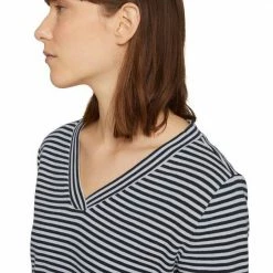 Schlussverkauf ⌛ TOM TAILOR Sweater mit kleinen Schlitzen aus der Naht heraus Dunkelblau, Dunkelblau-weiß-gestreift ⌛ -Tom Tailor Verkaufsgeschäft aa4ee62e c7d1 58a8 bab6 0856a0230a16