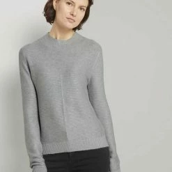 Besorgen 🥰 TOM TAILOR Strickpullover »Strickpullover mit Ottoman Struktur« Clear Light Blue, Sky Captain Blue, Comfort grey melange, Strong peach tone 🤩 -Tom Tailor Verkaufsgeschäft aabe97b9 566d 5bdb a8da e778ec64e76a