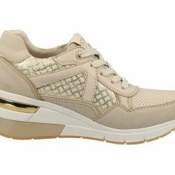 Blitzangebot ✔️ TOM TAILOR »Tom Tailor Women 3293816 Schnürhalbschuhe Netzmuster Logo-Print, Spoiler, Schnürung« Schnürschuh Beige-gold, White-silver 💯 -Tom Tailor Verkaufsgeschäft ab106778 02e1 533f b8a7 f943f7d39759